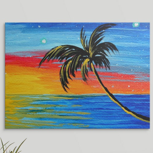 « tropical goodbye » par megan duncanson, reproduction d’art, H 18 po x l 24 po x P 1,25 po, Toile