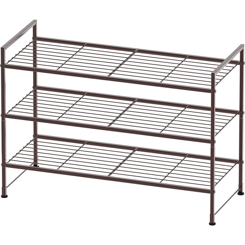 Lobsang 26'' W Metal Shoe Rack, Bronze