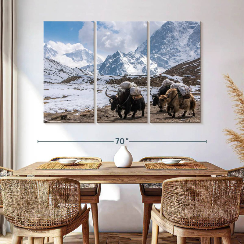 Yaks du Mont Everest à Alvord, H 36 po x l 57 po