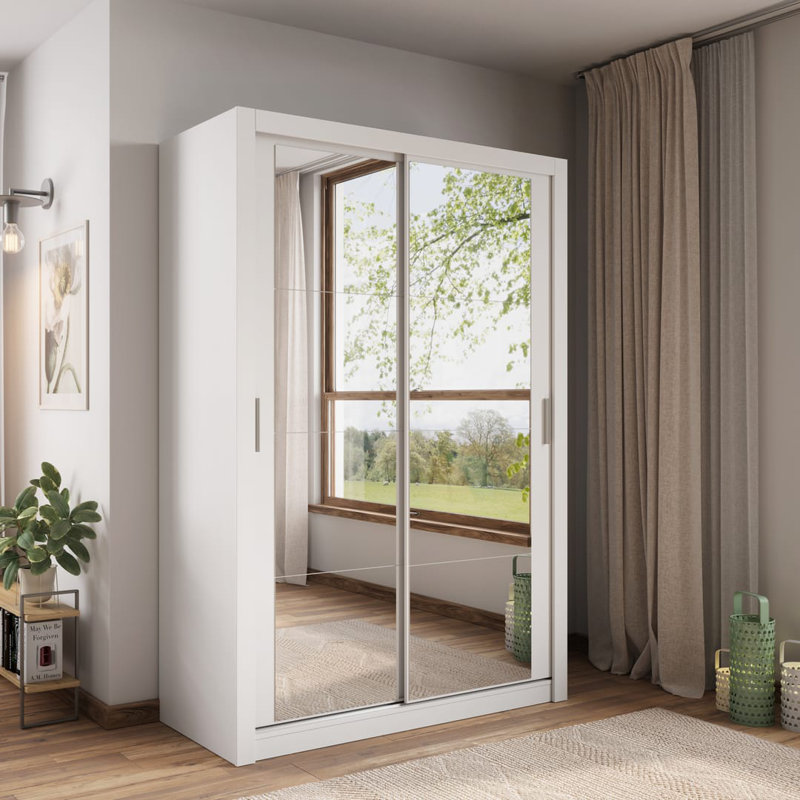 Nalina 2 Door Manufactured Wood Wardrobe, White