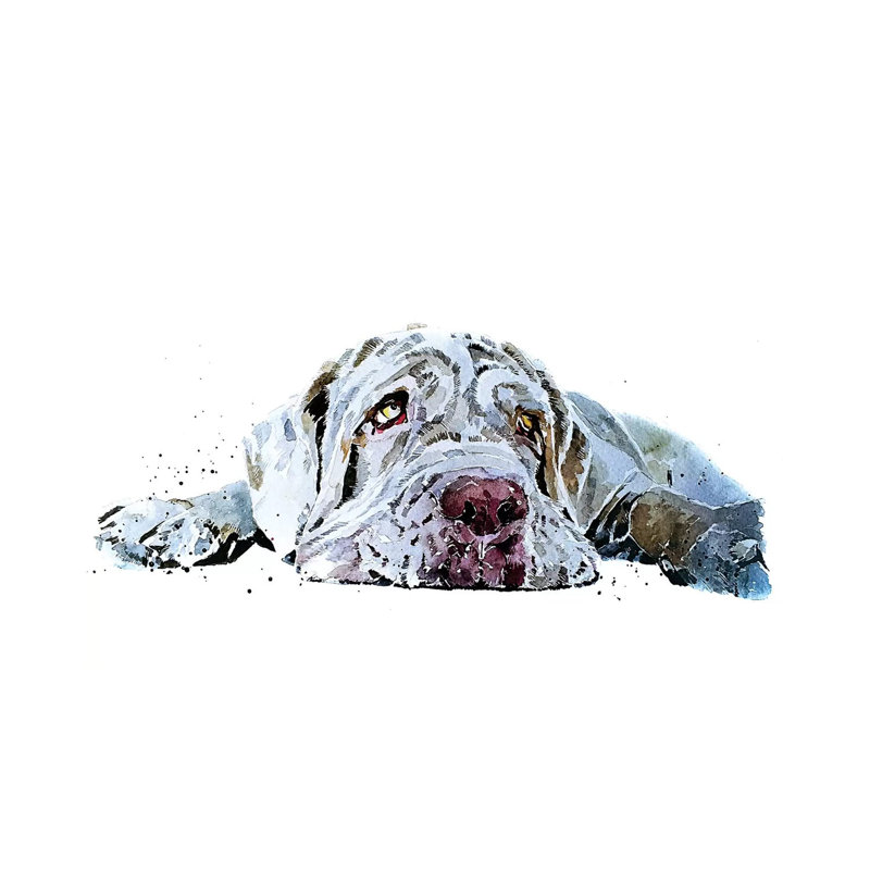 « L’amour du chiot Mastiff » par Edwatercolours-impression, Toile tendue, Pas de tapis, H 12 po x l 18 po x 1,5 po