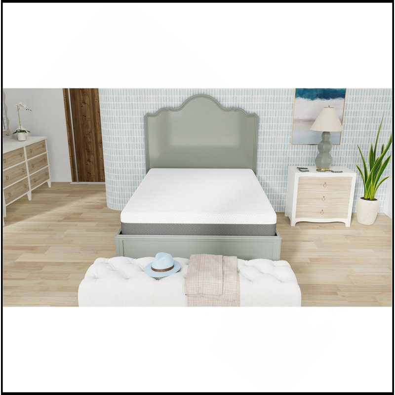 Matelas mi-ferme 10 po avec housse de refroidissement, Lit simple
