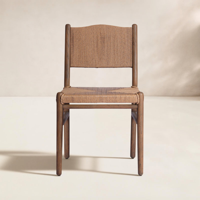 Herrin Outdoor Teak Dining Side Chair, Stained Toasted Brown