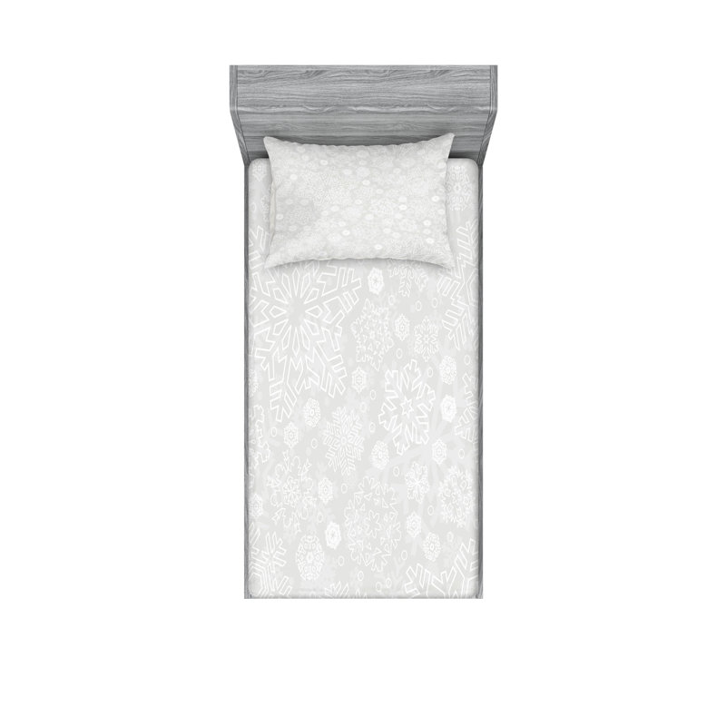 Drap-housse et coussin décoratif Ambesonne, Ensemble de draps pour lit simple + 3 pièces supp