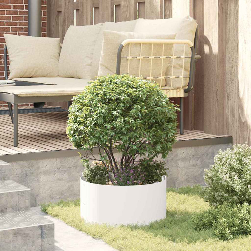 Garden Planters 5 Pcs 20 Cm Steel, 20cmH x 40cmW x 40cmD, White