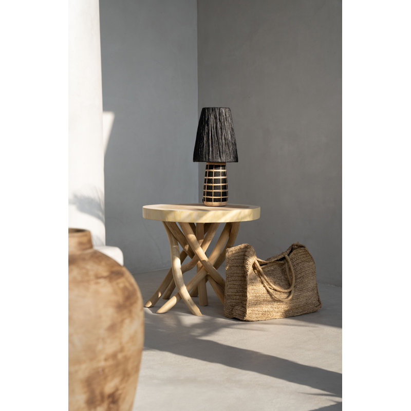 Nara Terracotta - Grass Novelty Lamp, Black, Black Natural