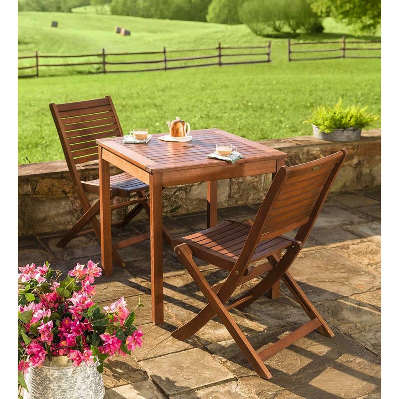 Cardae Eucalyptus Solid Wood Square Indoor/Outdoor Bistro Table