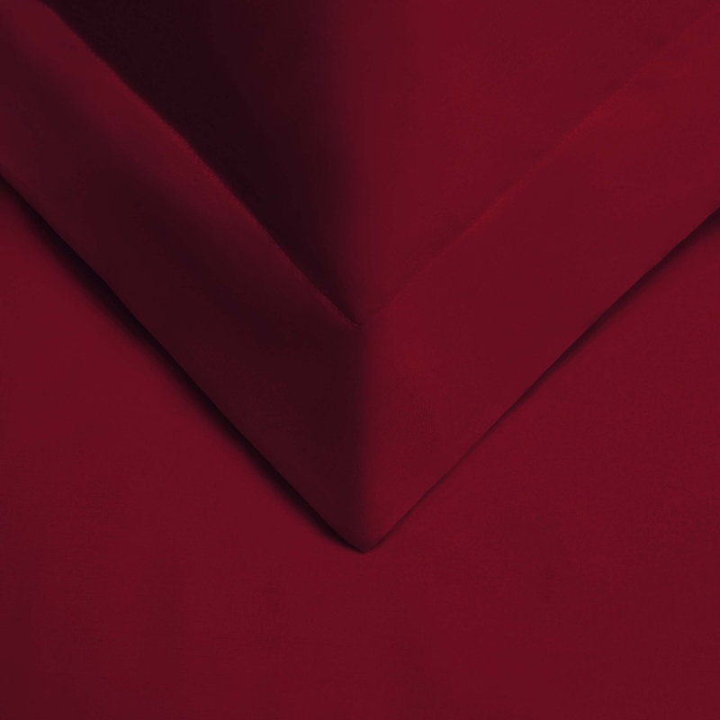 Edmont 530 Thread Count Certified Egyptian Cotton Blend Solid Duvet Cover Set with Pillow Shams, Burgundy, Twin / Twin XL