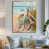 Toile avec cadre flottant or