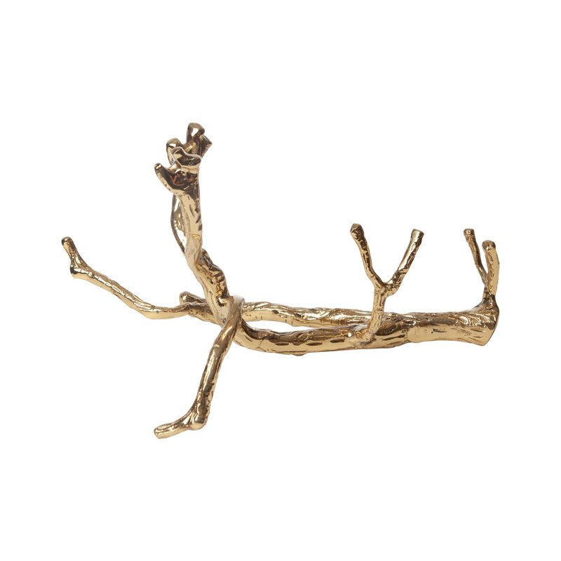 Twig Wine Bottle Holder-Brass, Brass