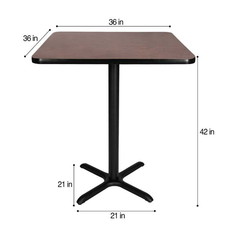 Table basse Bennet, H 42 po x L 36 po x l 36 po, Noir, Acajou