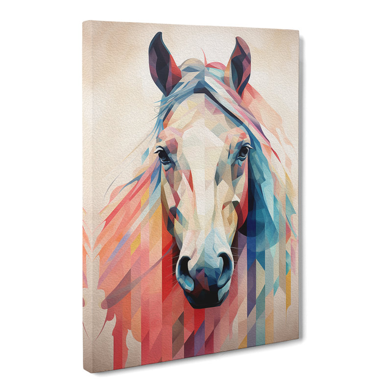 Pony Geometric - Wrapped Canvas, 76cm H x 50cm W x 3cm D
