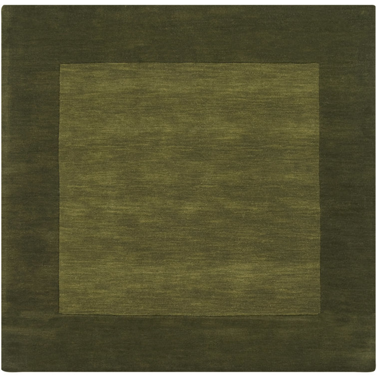 Dolma Handmade Hand Loomed Wool Dark and Hunter Green Rug