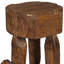 Table de bout ronde 18 po en bois massif brun