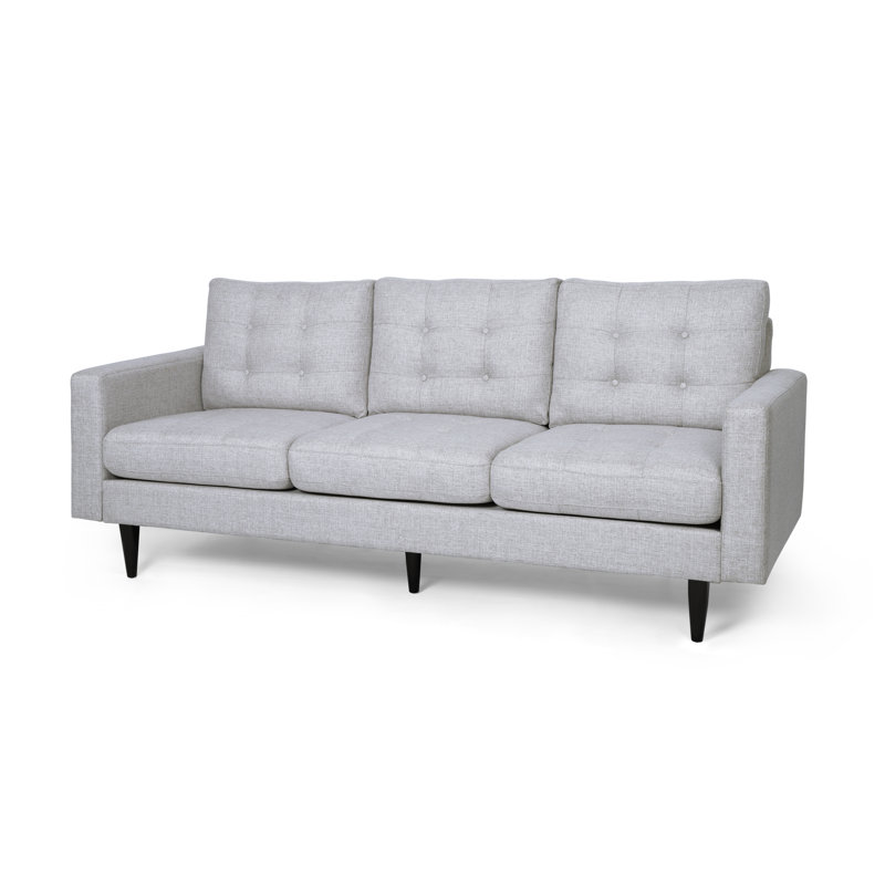 Canapé à accoudoirs carrés de 82,7 po Cudahy, 100 % polyester beige