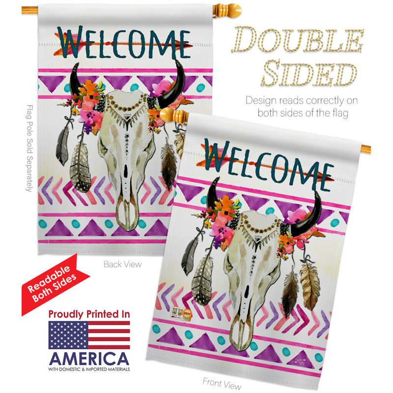 Double Sided 40 in. H x 28 in. W Polyester House Flag