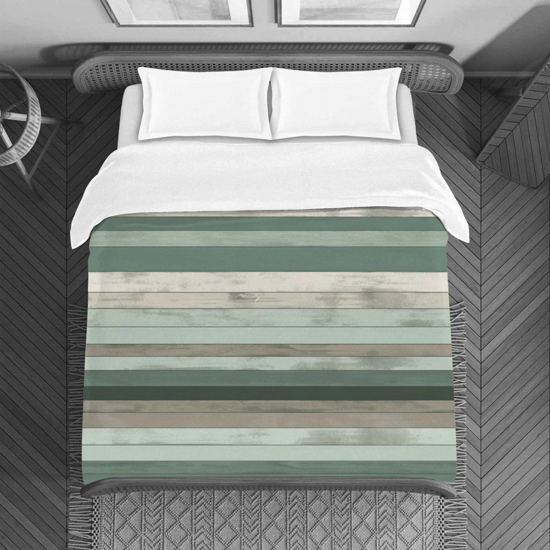 Machine Printed Duvet Cover, Green/Gray, King Duvet Cover