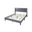 Cadre de lit 1pc élégant avec lit en tissu d'ameublement en velours gris moderne