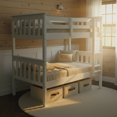 Lit superposé simple en bois massif Swifton par Harriet Bee