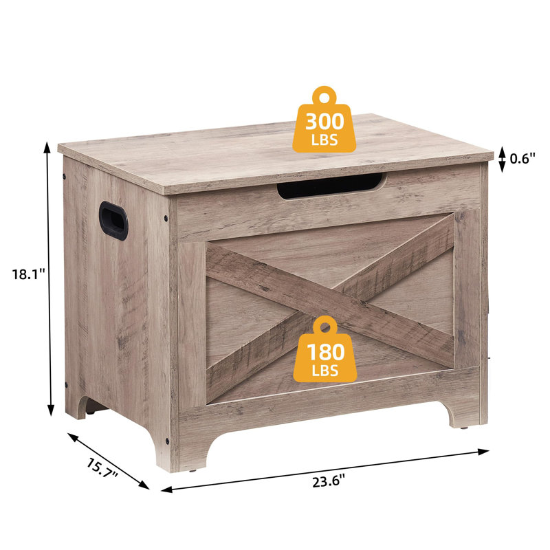 Storage Chest, Wood Storage Bench With Seating And Safety Hinge, Entryway Bench With Storage