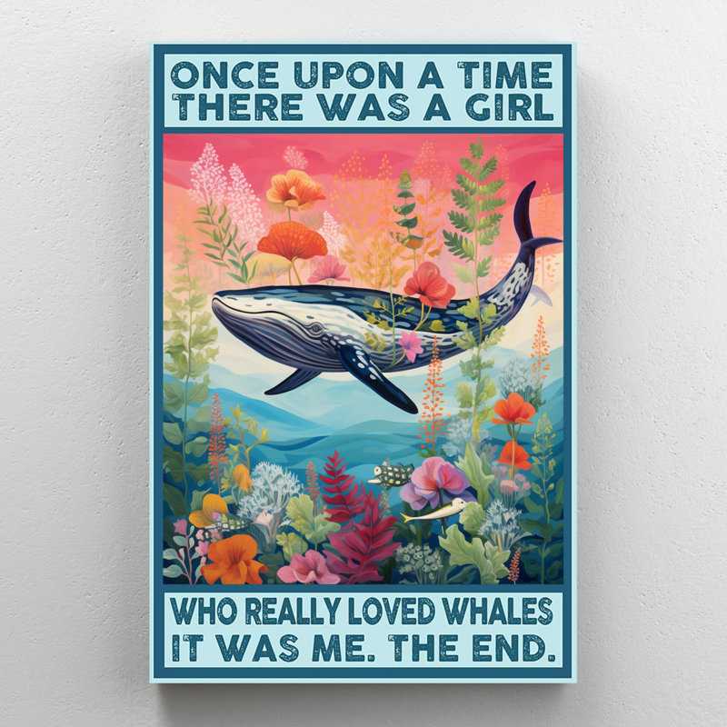 «Who Really Loved Whales», reproduction d'art graphique sur toile tendue, H 14 po x l 11 po x P 1,25 po