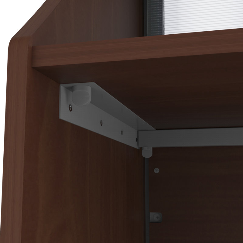 Bureau de réception rectangulaire en stratifié Corine 1, Cerisier