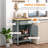Narrow Rolling Kitchen Island with Rubberwood Top, Storage Drawer, and Cabinet for Space-Saving Convenience-988681360