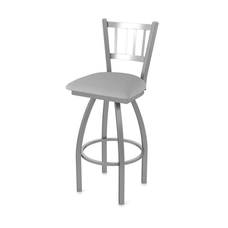 Tabouret pivotant 810 Contessa, Vinyle - gris Folkstone Canter, Acier inoxydable