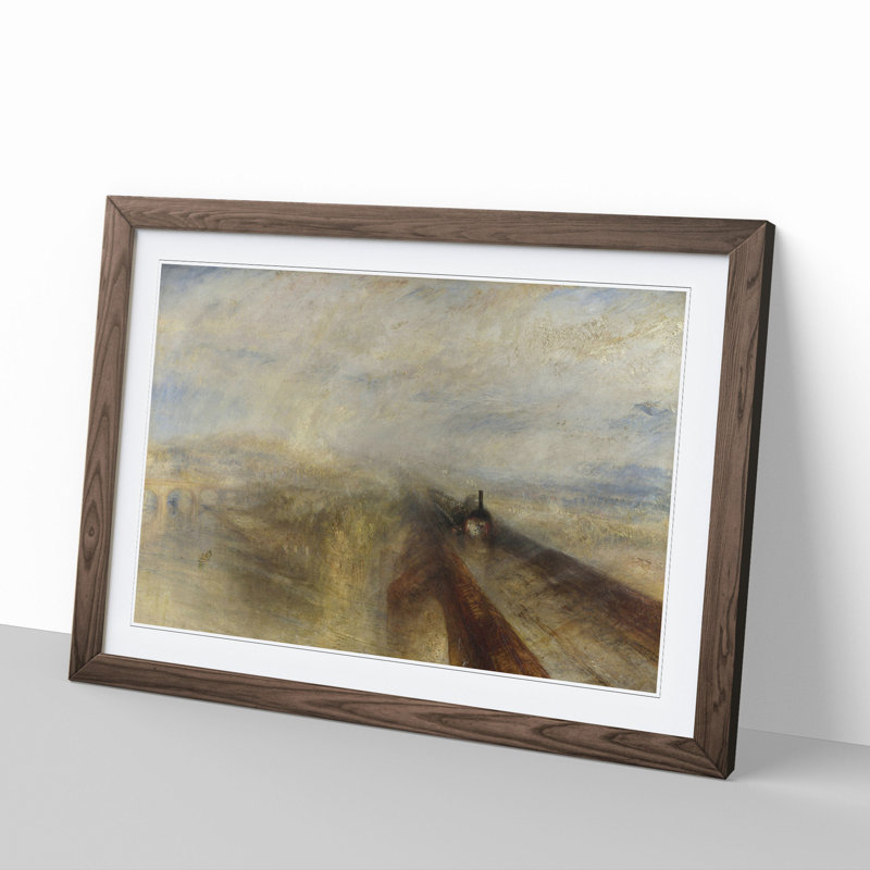 Rain, Steam and Speed by Joseph Mallord William Turner - Framed Print, 48cm H x 65cm W x 2cm D, Walnut Framed