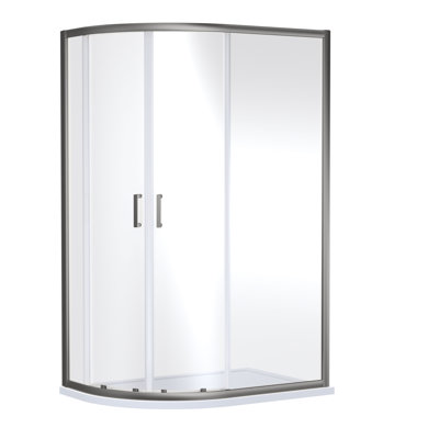 Bayswater 1200mm Brushed Pewter Framed Offset Shower Enclosure