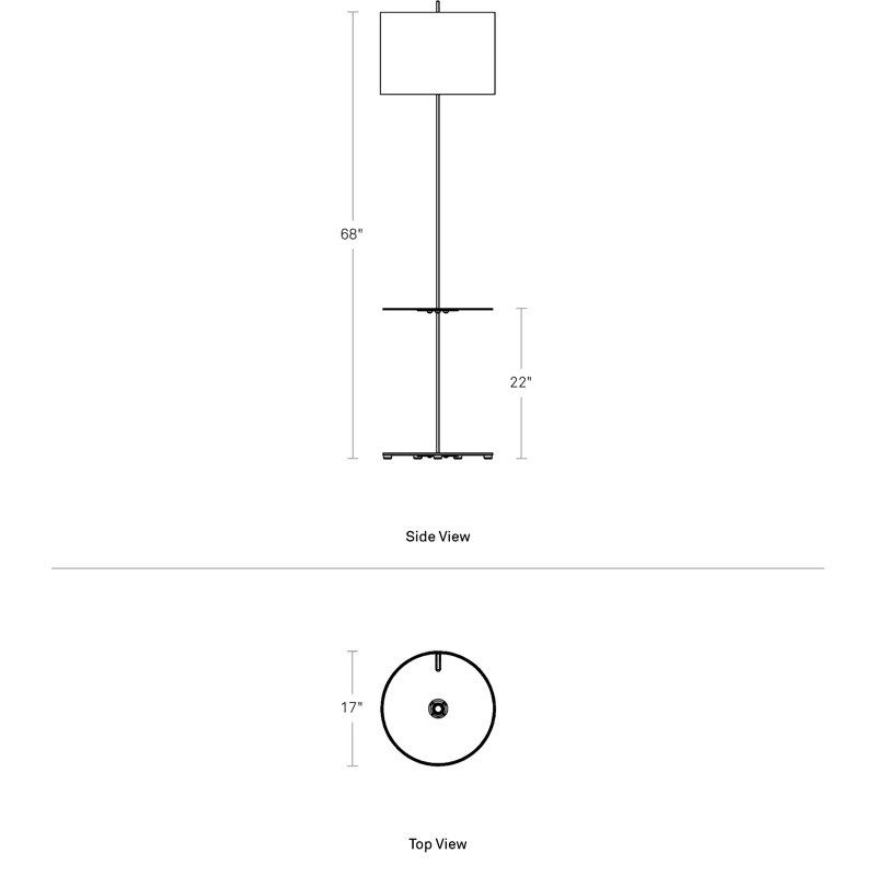 Note Tray Table Floor Lamp, White