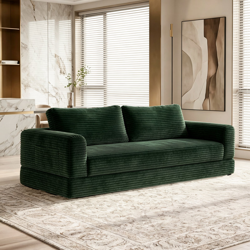Canapés-lits à compression, canapé-lit extensible moderne en velours côtelé de 76 pouces pour la maison