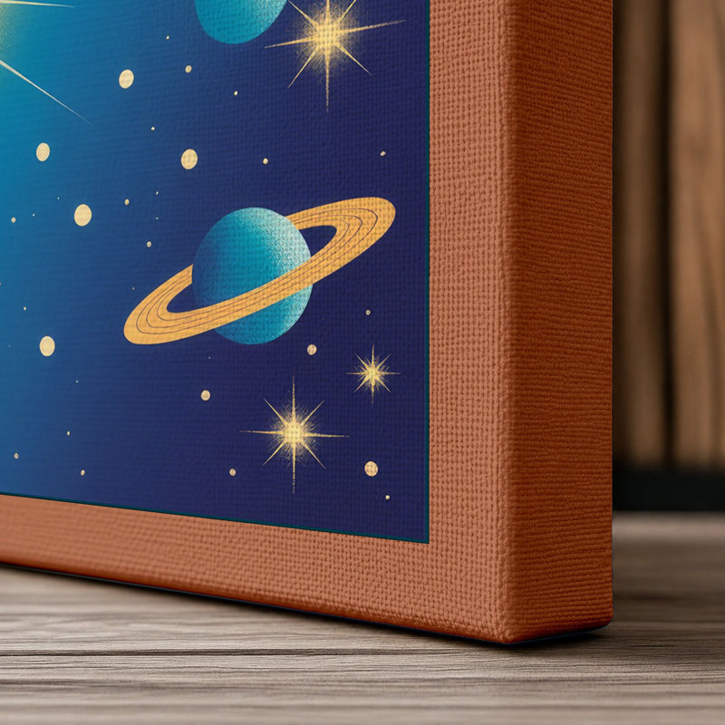 Ascending Through Stars Modern - Wrapped Canvas, 36x24 - 91.4 x 61.0 cm, Terracotta Border