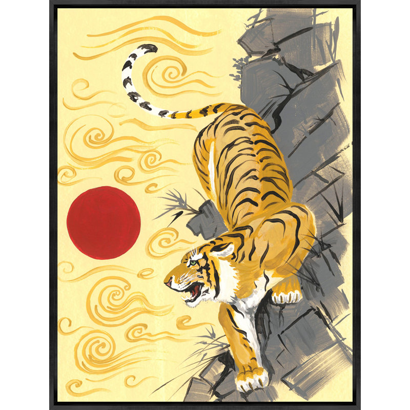 Tigre descendant, H 55,5 po x l 41,5 po
