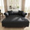 Canapé-lit en cuir synthétique 63 po avec accoudoirs capitonnés et garniture cloutée 63 po Chesterfield
