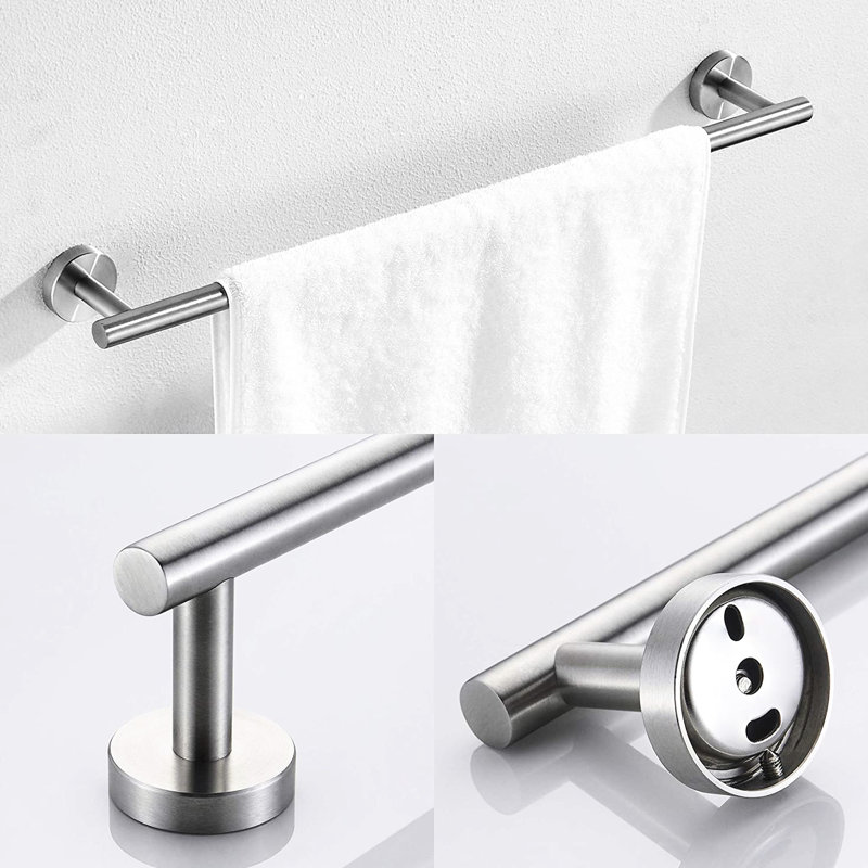 3 Sus304 Stainless Steel Bathroom , Brushed Nickel, Bath Shower Components (robe Hook, Toilet Paper Holder, Towel Bar Stable (toilet Bar, Robe Hook