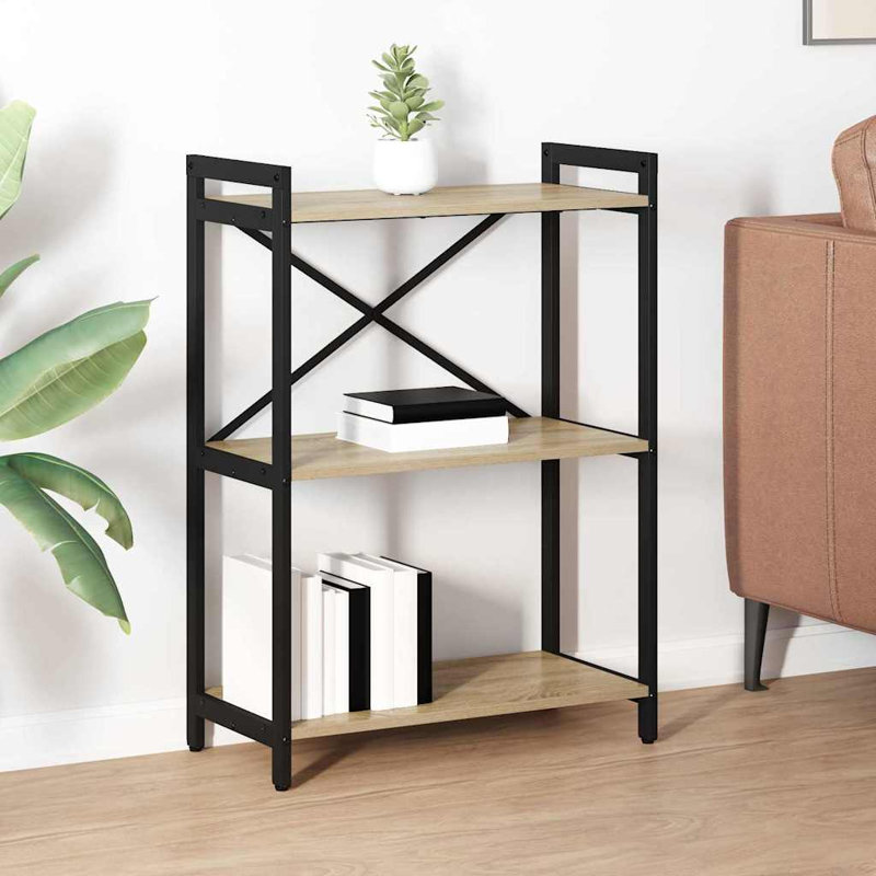Steel Bookcase, (3 Shelves) 83cm H x 60cm W x 30cm D, Beige
