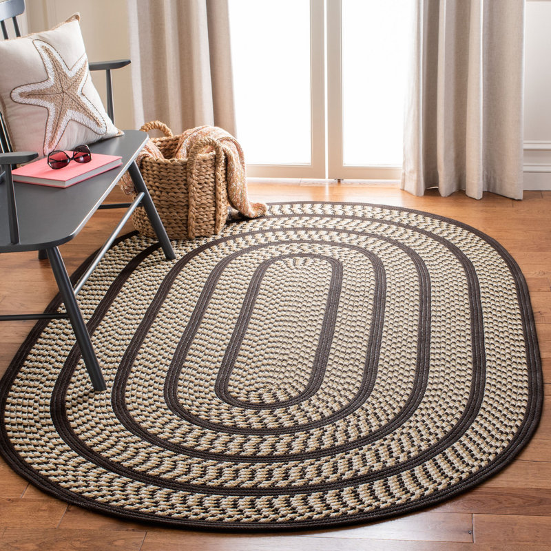 Tapis géométrique tissé à la main Georgina, Ovale 8 pi x 10 pi