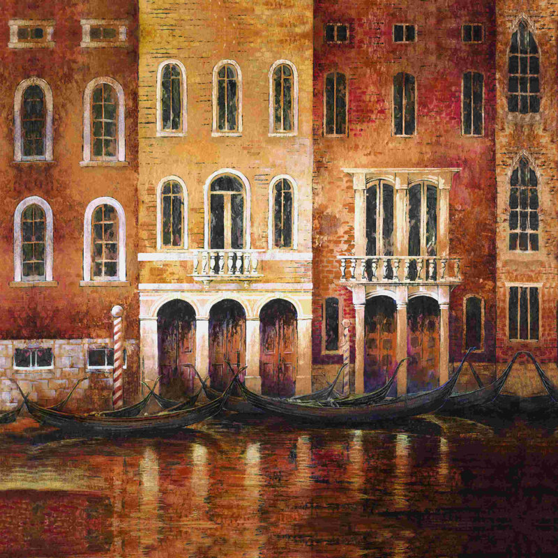 Peinture des bâtiments de Venise, H 12 po x l 12 po x P 1,25 po