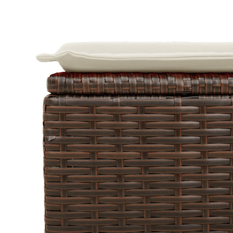 Tabouret de jardin brun, Brun, Blanc