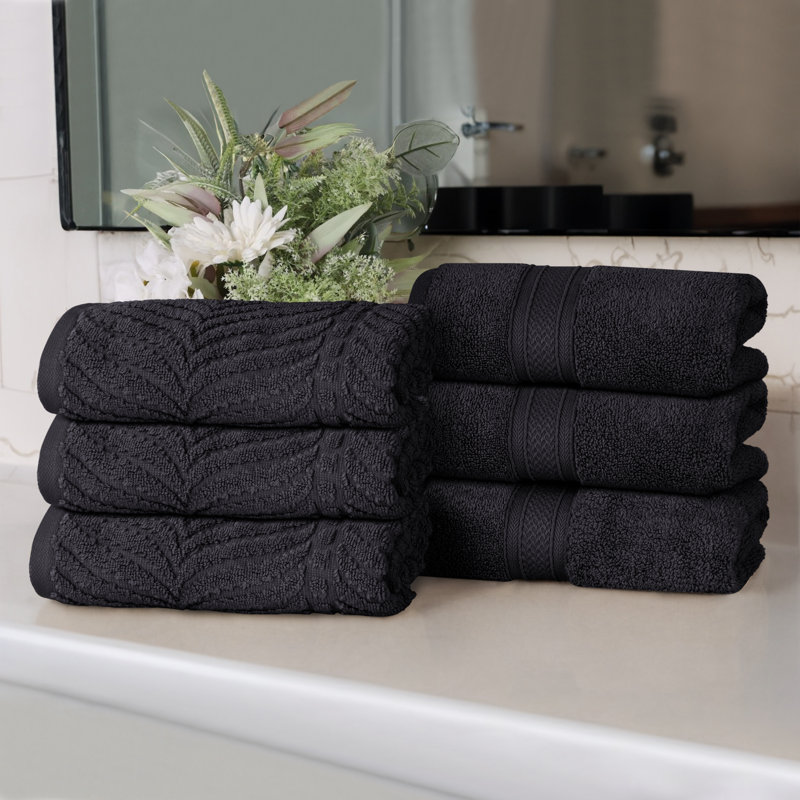 Débarbouillette en coton jacquard Fruitville, Noir
