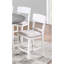 Style blanc de style contemporain de 2 chaises hautes en bois d'hévéa avec assise confortable et dossier moderne et transitionnel