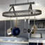 Premier USA Handcrafted Gourmet 3 ft Classic Oval Hanging Pot Rack-491932304-491932318