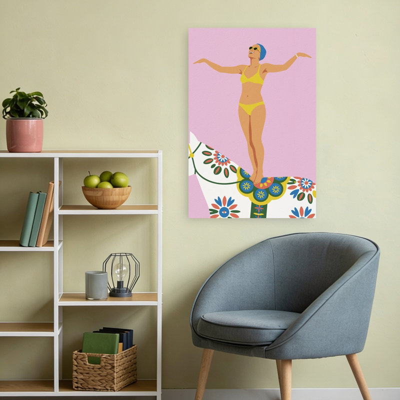 Joyeux acrobate sur cheval, art rétro rétro