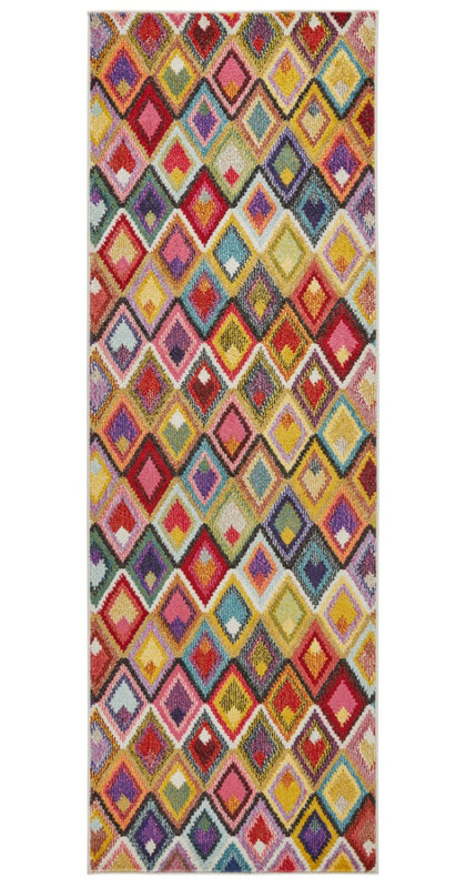 Modern Rug, Stain Resistant Dining Room Rug, Chequered Rug For Bedroom & Living Room, 7Mm Thick Rug, Rectangle 80 x 150 cm
