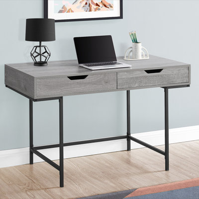 Bureau d'ordinateur, bureau personnel, ordinateur portable, tiroirs de rangement, L 48 po, travail, métal stratifié, contemporain, moderne