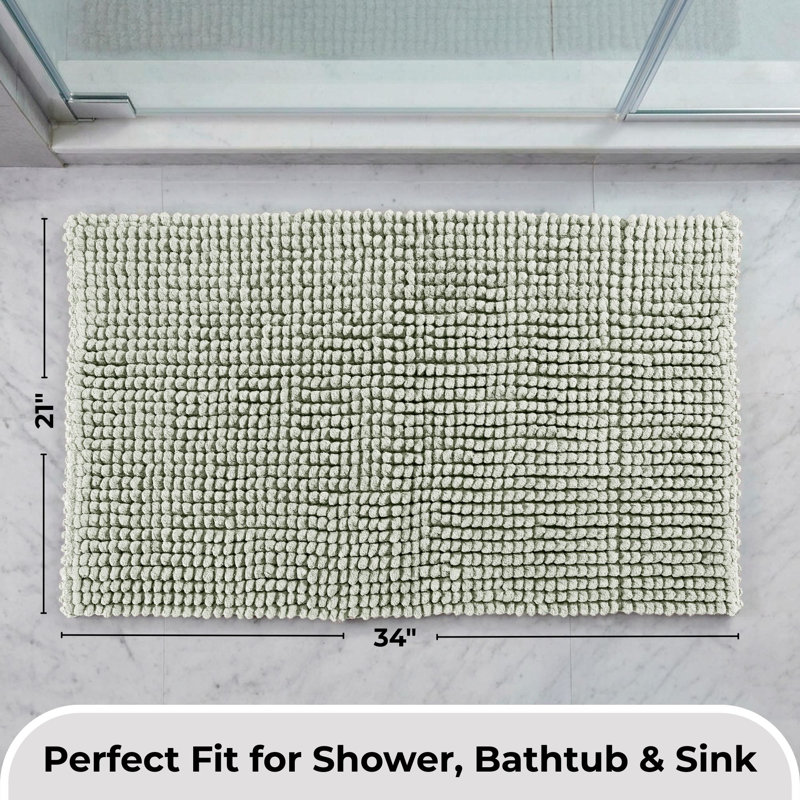 Tapis pour salle de bain Better Trends Indulgence, Rectangle - L 34 x l 21, Sauge foncé