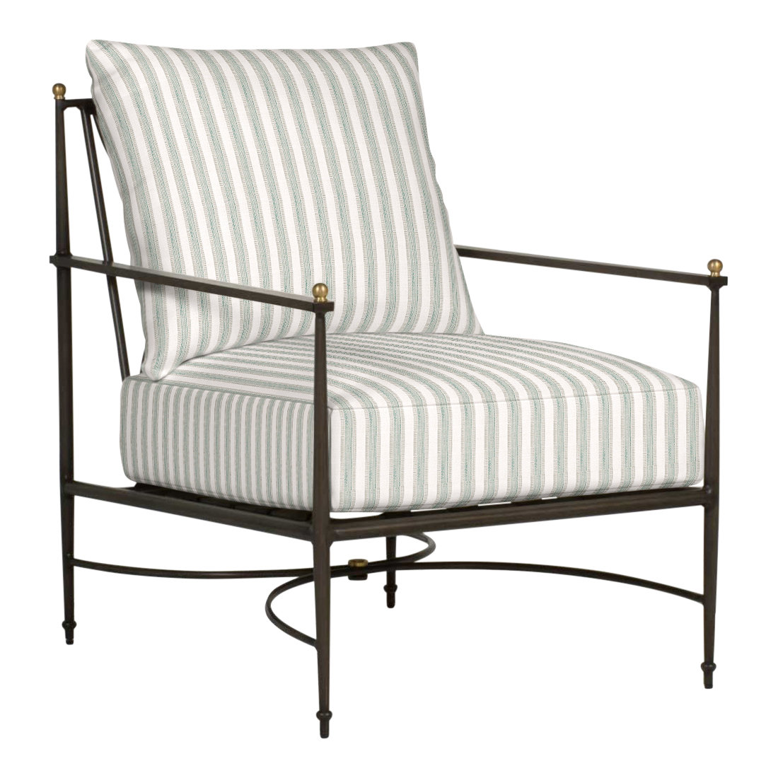 Roma Sunbrella® Patio Lounge Chair, No Welt, Perigold Piccadilly Stripe Patina