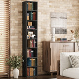 Narrow Design Storage,8-layer Thin High Bookcase With Open Adjustable Shelves,cube Display Rack