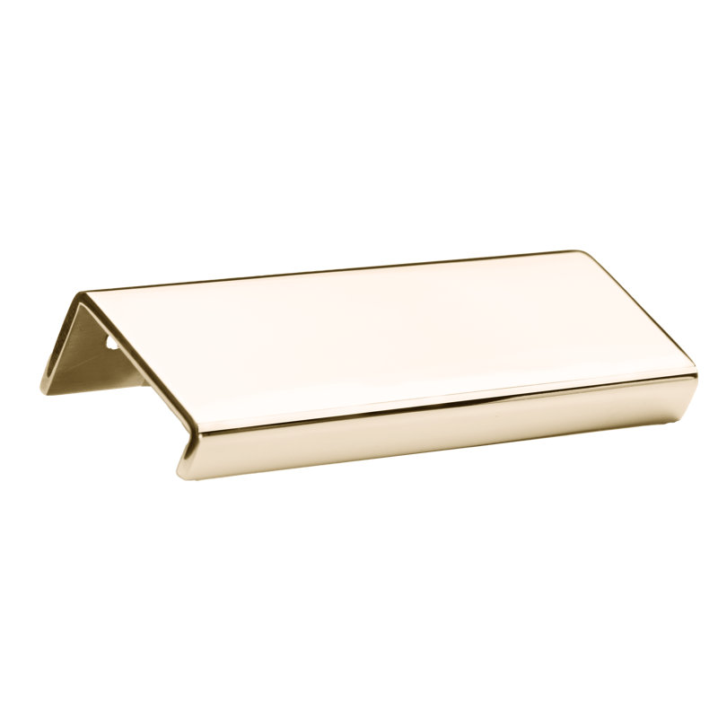 Modern Cabinet Finger Edge Pull, Satin Brass, 11.02